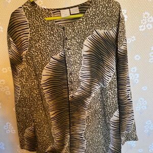 Vintage Animal Print women’s 100% Polyester Blouse Size 22/24 by Studio  C